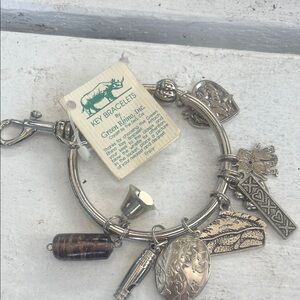Silver-Tone Charm Bracelet with Mixed Charms -